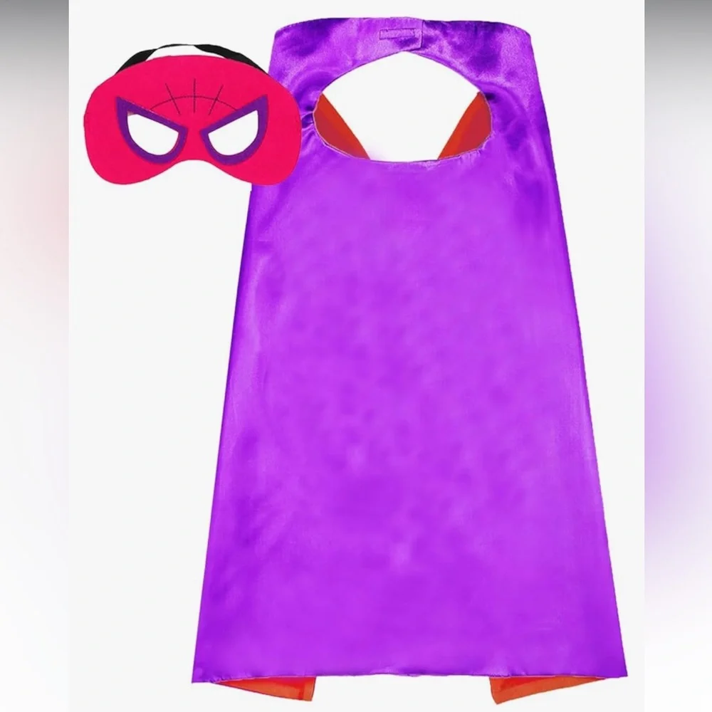 🆕 Spider Man Cape and Mask - Halloween Costume Dress Up Toys Kids Girl 4-10